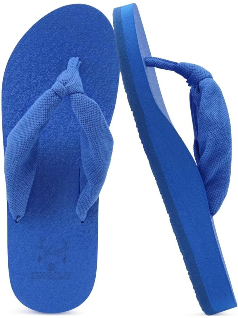 Women's Royal Blue Fabric Arch Support Yoga Mat Beach Walking Flip Flops Sandals